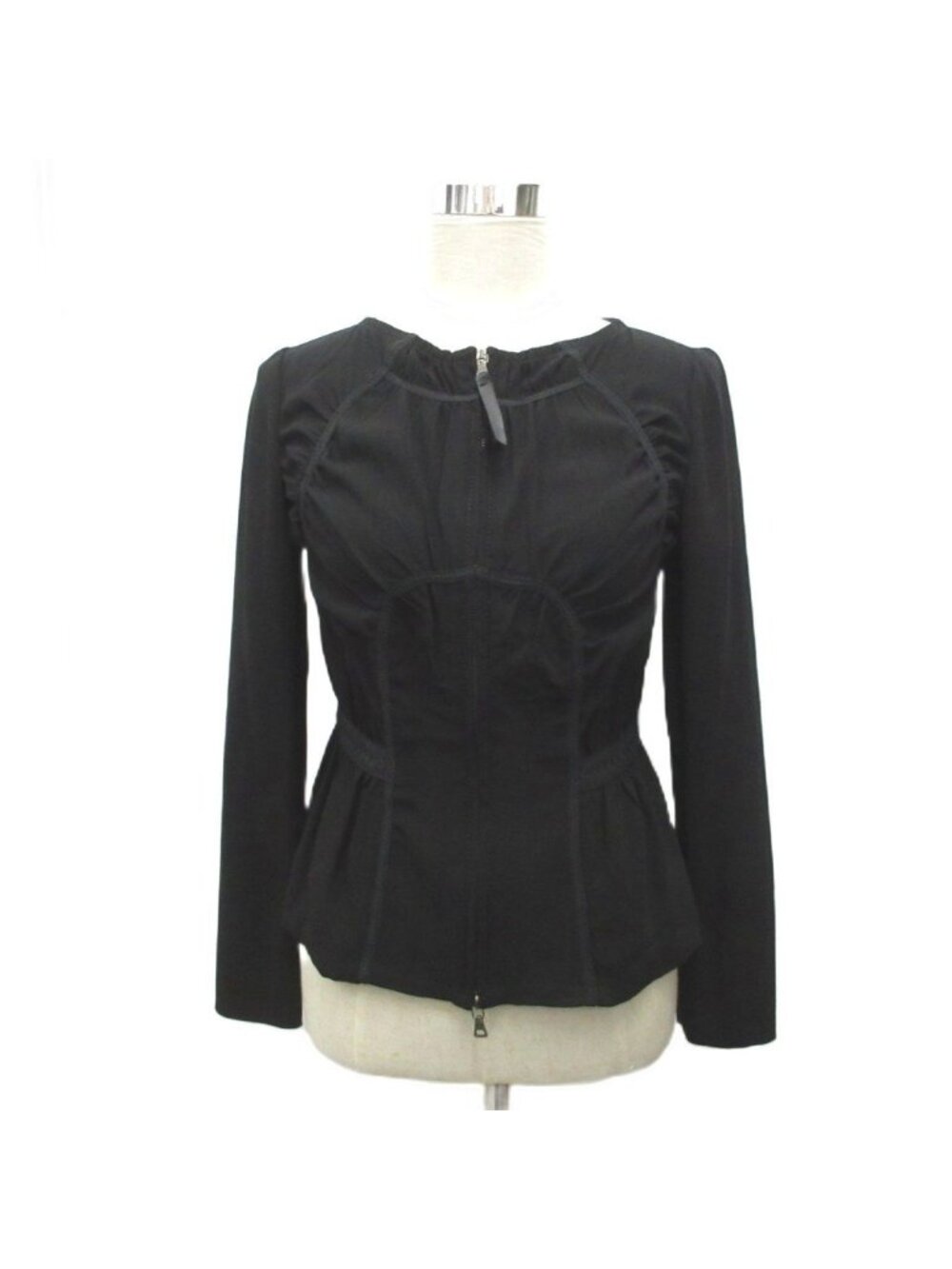 Prada Collarless Jacket Double Zip 38